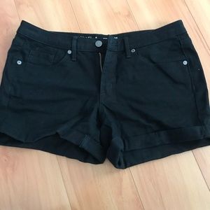 Black midi shorts